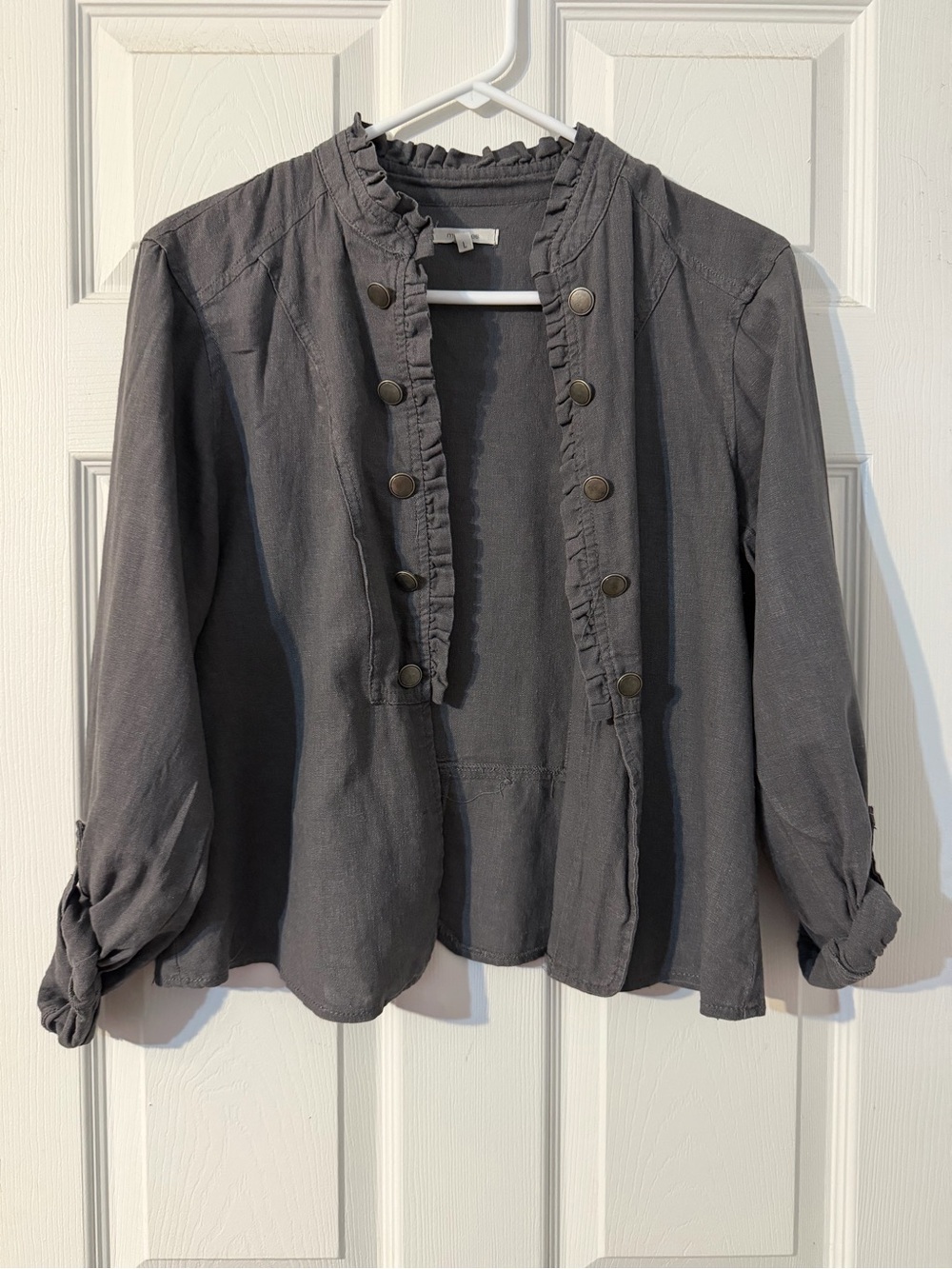Women’s Maurice’s Navy Gray Military Style Jacket Size Large